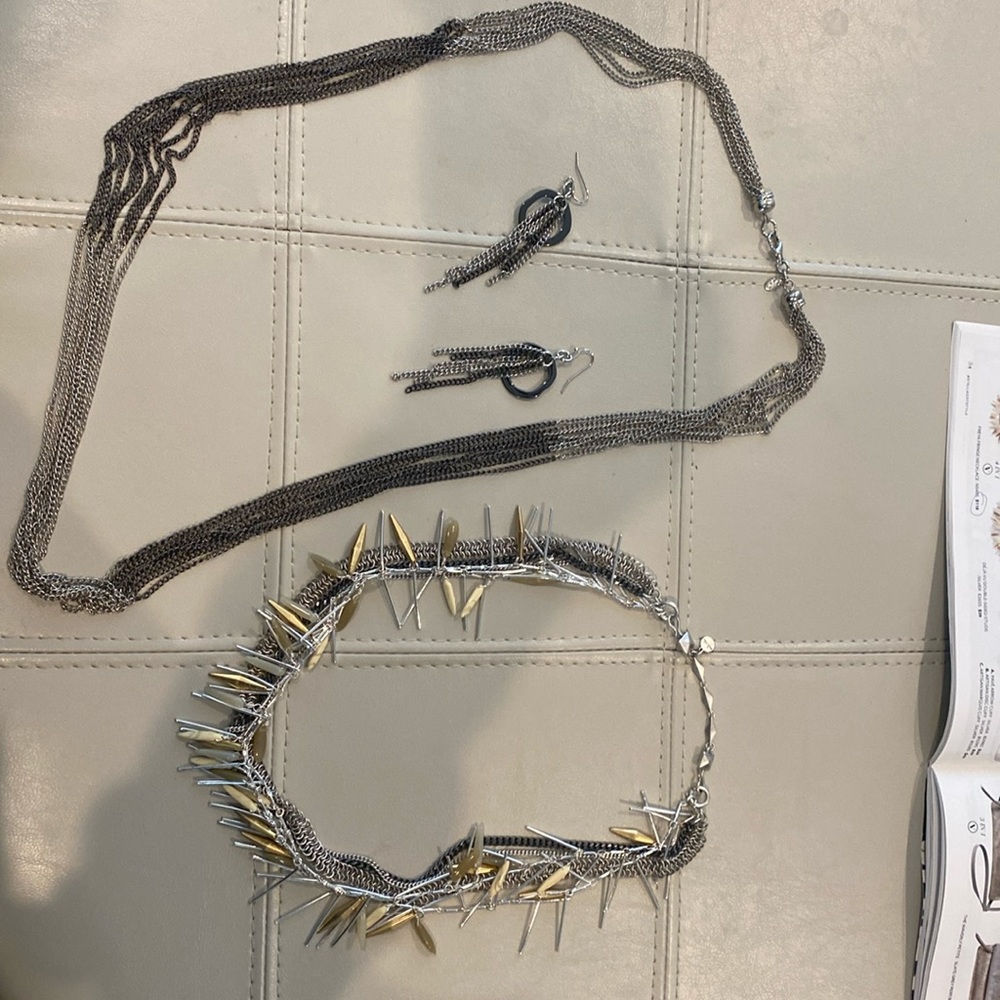 4 in 1 Freya Fringe Necklace plus earrings